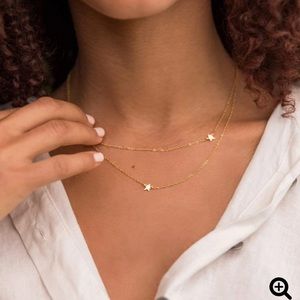 Jennifer Zeuner Gold Layered Star Necklace NWT